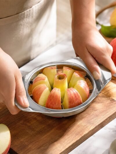 Apple Shape Stainless Steel Apple Slicer & Corer � Effortless Fruit Wedges