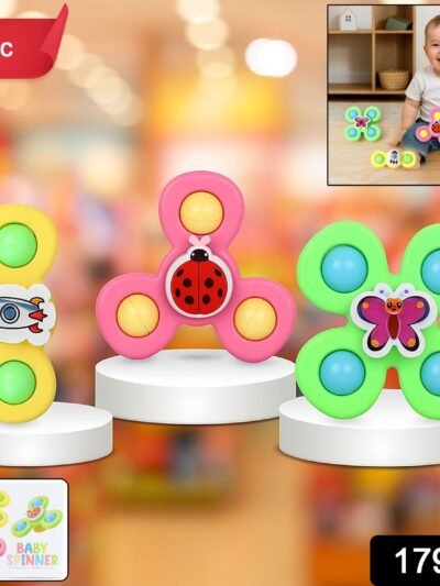 Baby Spinner Toy Set – 3 Pc Sensory Spin Toys with Suction Cups