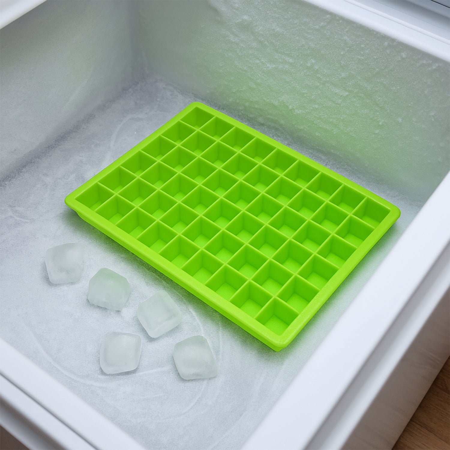 60-Cavity Ice Tray – Flexible Plastic Cubes | Indo Glow