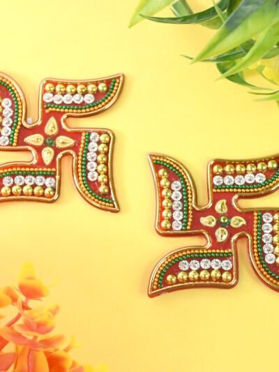 Swastik Decorative Sticker – Traditional Acrylic Pooja Décor Set