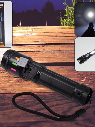 LED Flashlight USB Rechargeable – Zoom & 5 Lighting Modes