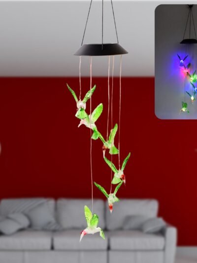 Solar Hummingbird Wind Chimes – Colorful LED Garden Decor