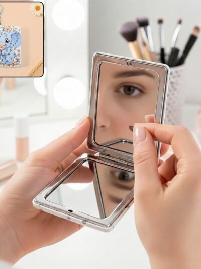 Foldable Mirror Keychain – Compact, Cute Elephant Design