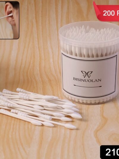 Cotton Ear Buds Set – 200 Soft Tips with Storage Jar