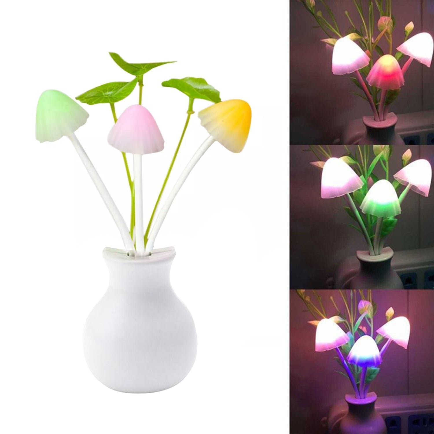 Mushroom Night Light – Auto Sensor Multicolor LED Lamp | Indo Glow