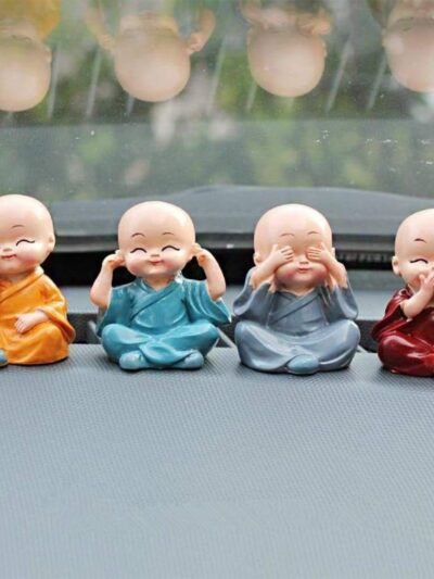 Baby Buddha Statue Set – 4-Piece Lightweight Decorative Showpieces