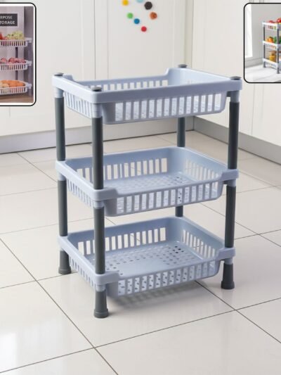 Kitchen Storage Basket Rack – 3-Layer Ventilated Organizer