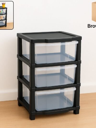 Transparent 3-Layer Drawer Organizer – Smooth Pull-Out Storage