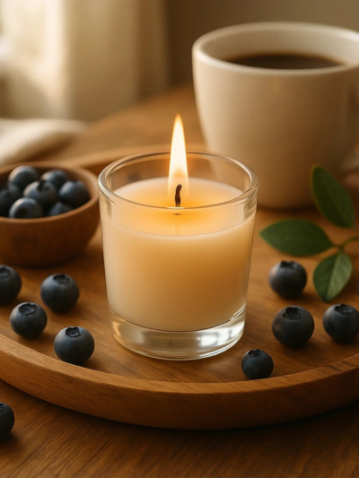 Blueberry Scented Candle – Soy-Blend Votive in Glass, 50gm