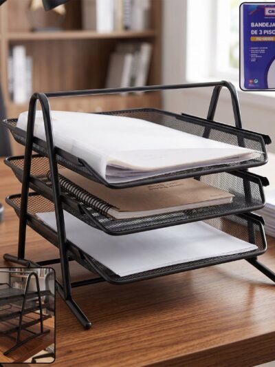 Organizer Rack � Durable 3-Tier Metal Storage for Office & Home
