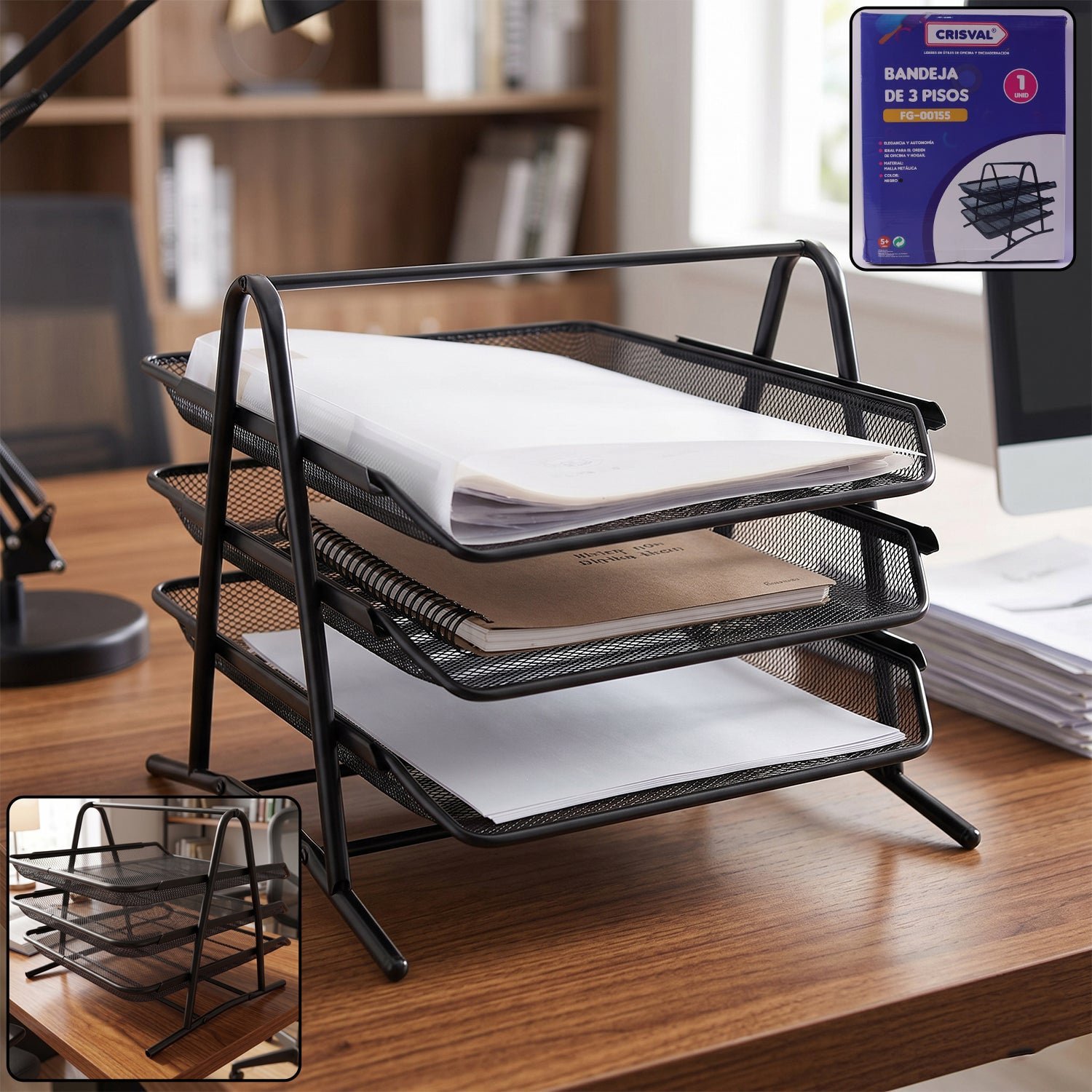 Organizer Rack � Durable 3-Tier Metal Storage for Office & Home