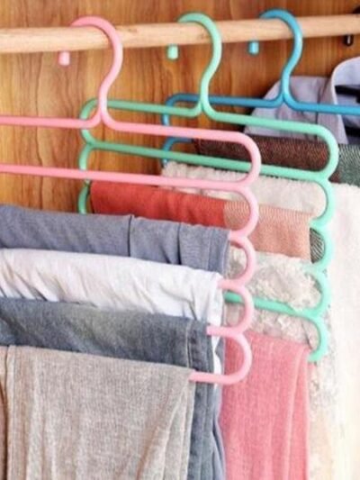 Space Saving Hanger – 5-Layer Multipurpose Plastic | GlimmerHome
