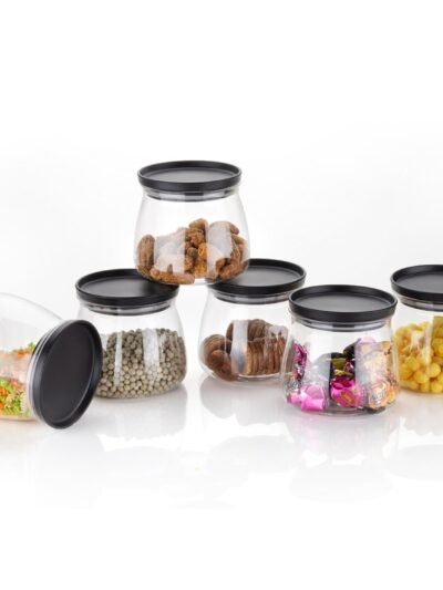 Airtight Storage Jars – Matka Shape, 900ml Set of 6 | Velvet Wheels