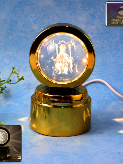 Bajrang Bali 3D Crystal Ball Night Light – Soothing LED Glow