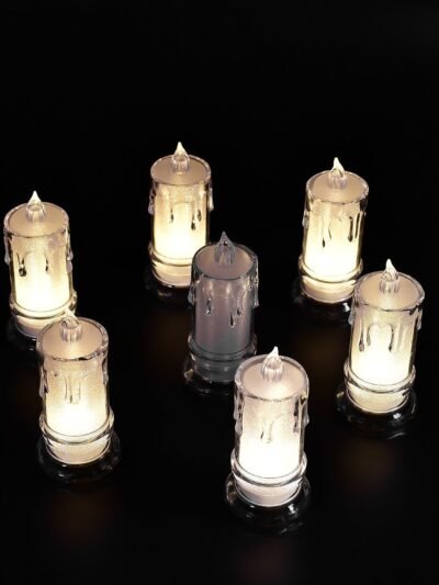 Melted Design Flameless Candles – Set of 12 for Diwali | Indo Glow