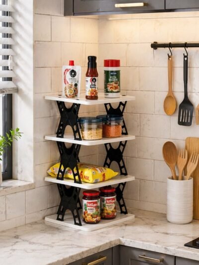 Multipurpose Foldable 4 Layer Storage Rack � Space Saving Organizer