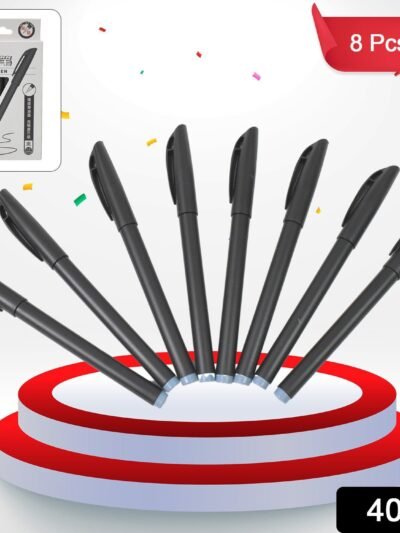 Black Gel Pen Set for Kids & School � Smooth Writing, 8 Pcs | InkGlow