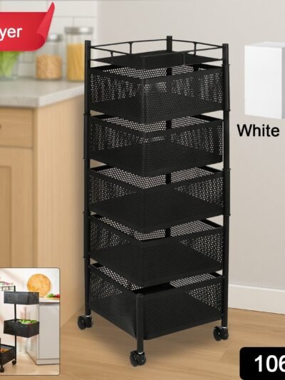 5 Layer Kitchen Storage Trolley – Multipurpose Organizer with Wheels