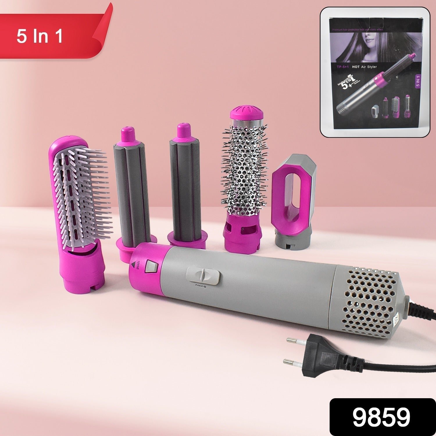 5 In 1 Hair Dryer Brush – Multifunctional Hot Air Styler with 1000W Power