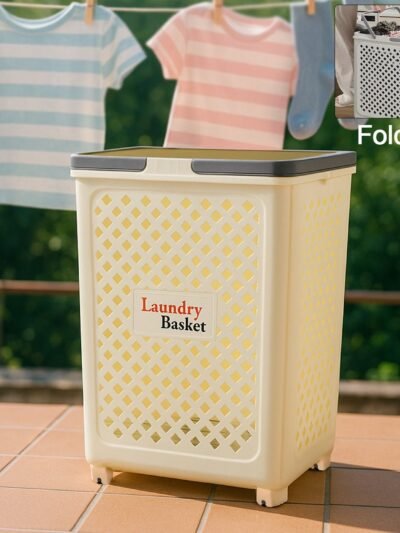 Large Foldable Laundry Basket with Wheels – Spacious & Portable
