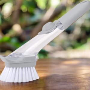 Liquid Dispenser Dish Brush – Built-in Scraper & Soap | SparkleTidy