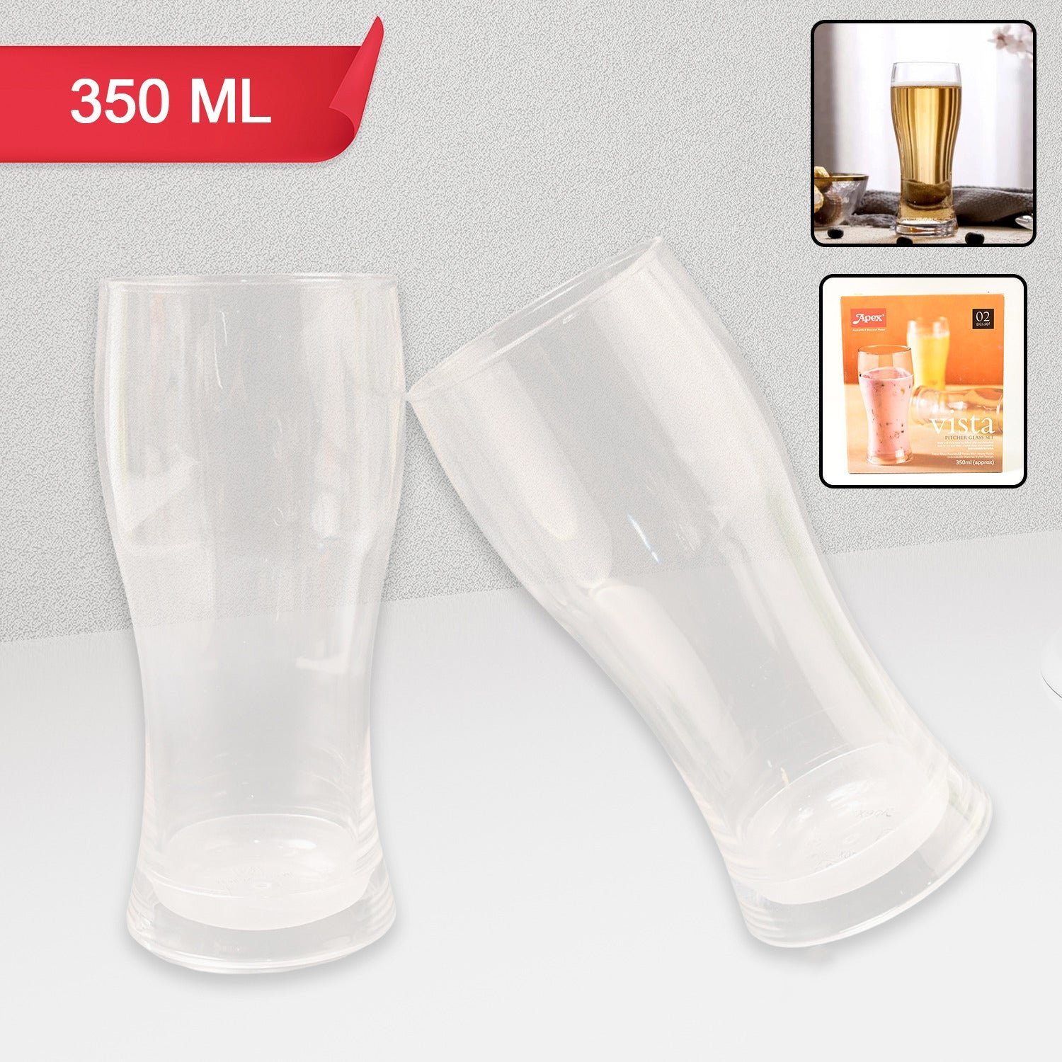 Unbreakable Pitcher Glass Set – Durable 350ML Plastic Tumblers