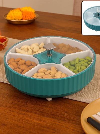 Revolving Dry Fruit Box – 7-Compartment Snack & Spice Organizer | Tidy Table