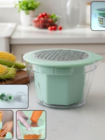 Manual Vegetable Grater – Multipurpose Shredder with Storage Bowl