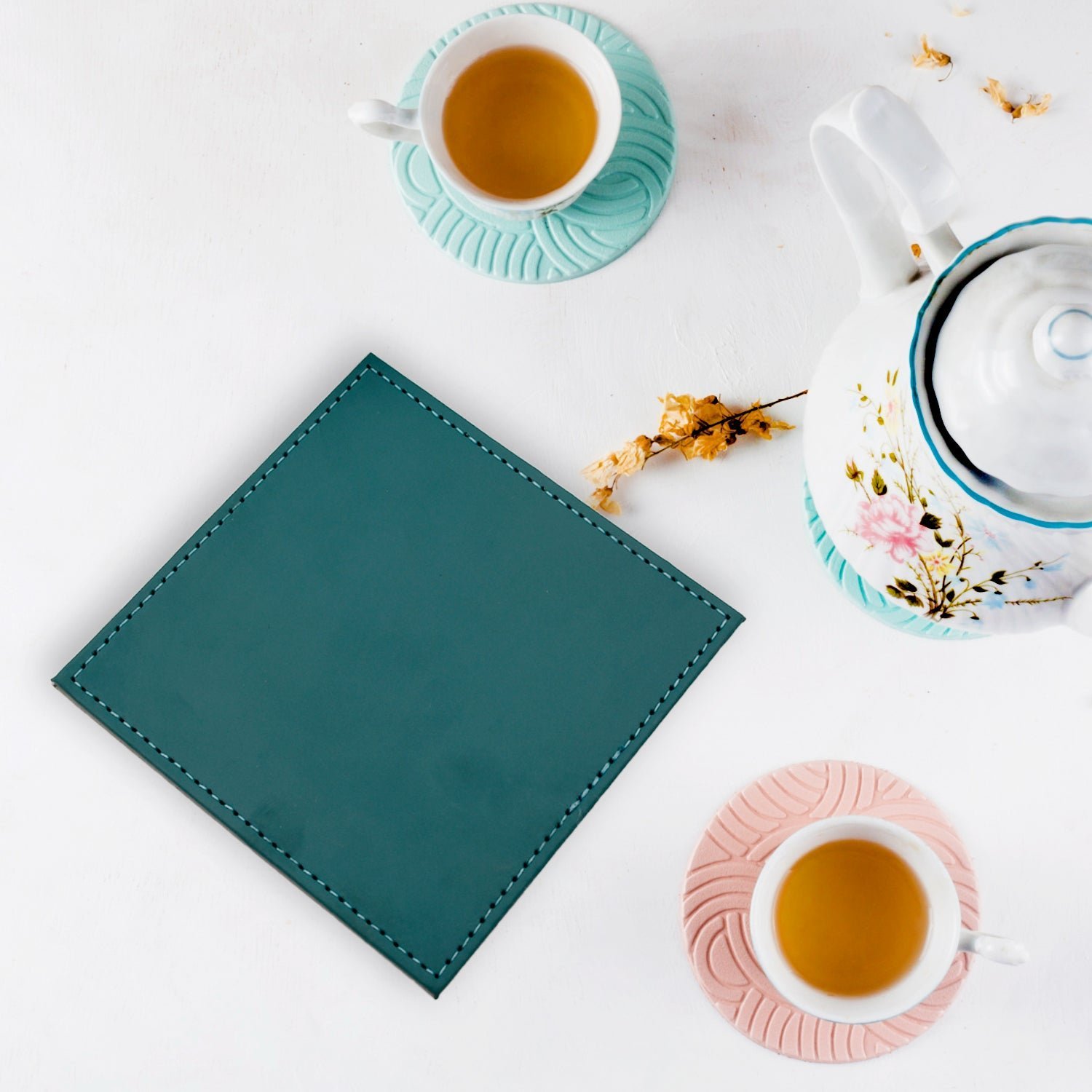 Leather Coaster – Square Heat Resistant Table Mat for Cups | Siplix