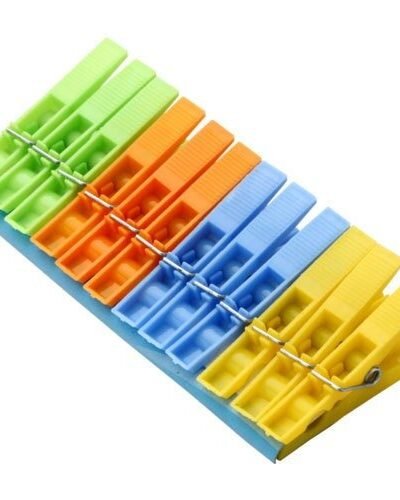 Cloth Clips 12 Pcs Multicolour – Strong Grip Laundry Pegs | BathNova