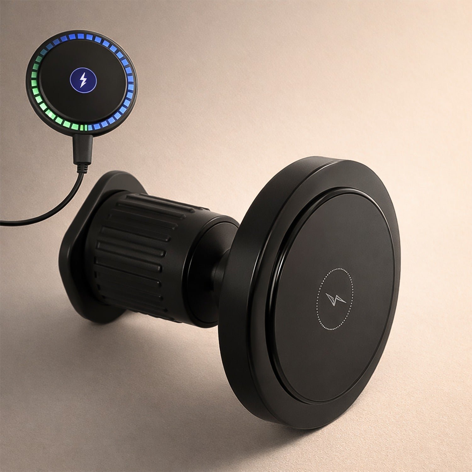 Magnetic Car Charger � Wireless Phone Mount with RGB Lights | Phonixio