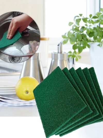 Scrub Sponge Pads – Aqua Green, Pack of 6 for Home | Velvet Wipe
