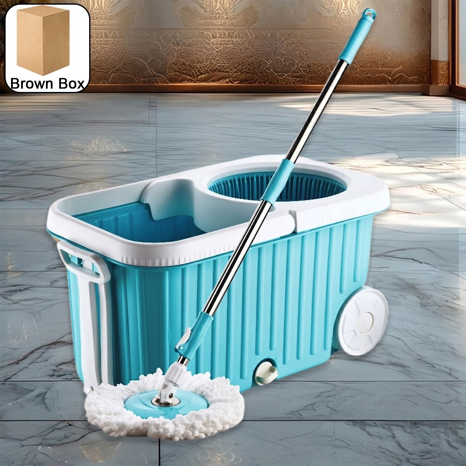 Spin Mop – 360° Rotating Stainless Steel Spinner for Deep Cleaning