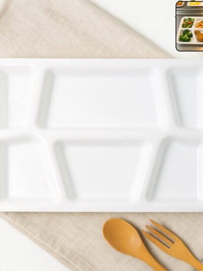 Plastic Multi-Compartment Meal Serving Tray – 6 Sections for Neat Portioning