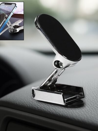Magnetic Car Phone Holder – 360° Rotating Metal Mount |