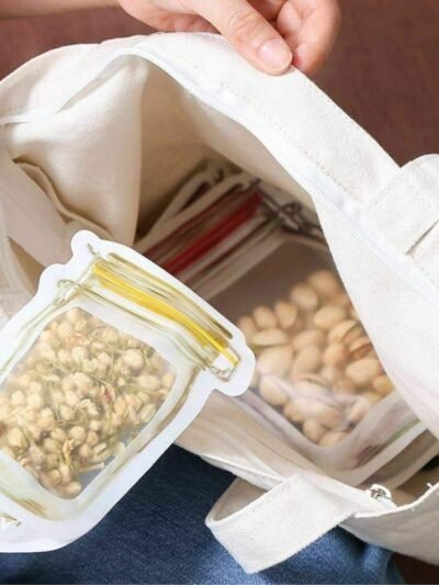 Reusable Food Storage Pouch – Airtight Mason Jar Zipper 150ml | Organivo