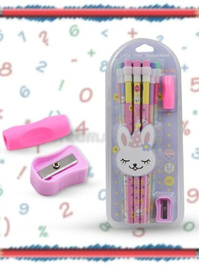 Kids Pencil Set – Cute Animal Design with Sharpener & Eraser | InkGlow