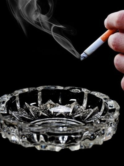 Crystal Glass Ashtray � Round Cigar & Cigarette | Styleva
