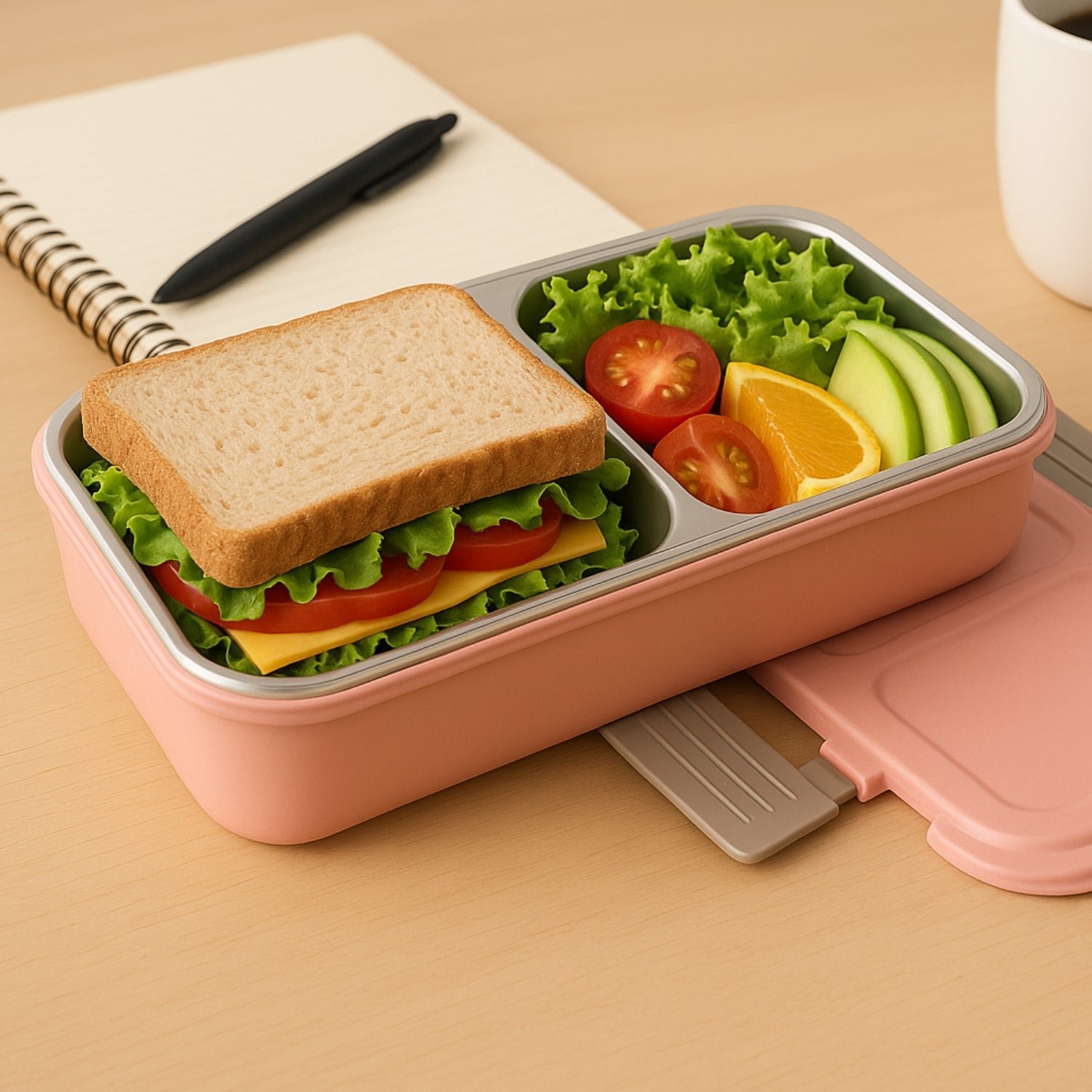 BPA-Free 2-Compartment Lunch Box – Leakproof & Compact Design