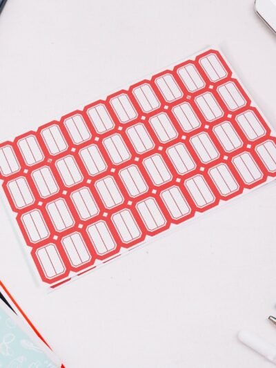 Writable Label Sticker Sheet – Bold Red Border for Easy Identification