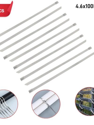 Stainless Steel Cable Ties – 100mm Rustproof 10-Pack | WipeTech