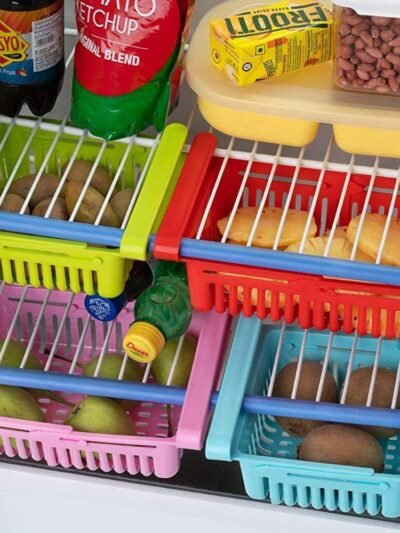 Fridge Storage Basket – Adjustable, Unbreakable Set | Organivo
