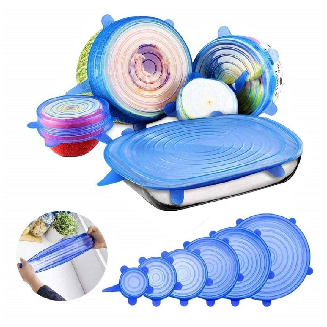 Silicone Stretch Lids – Reusable Food Covers Set of 6 | Tidy Table