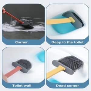 Silicone Toilet Brush – Quick-Dry Holder, Flexible Bristles | Velvet Wipe