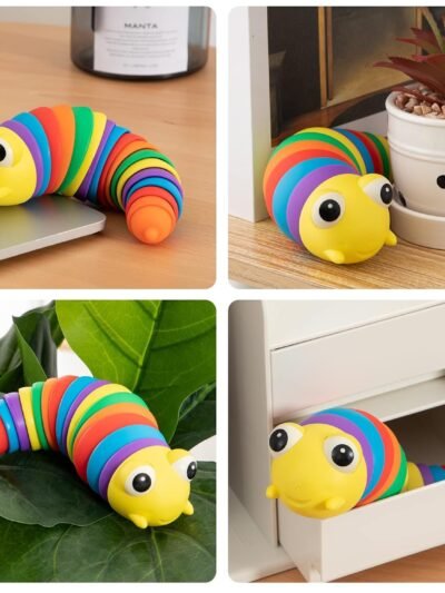 Rainbow Slug Fidget Toy – Stress Relief & Sensory Play | Little Learners