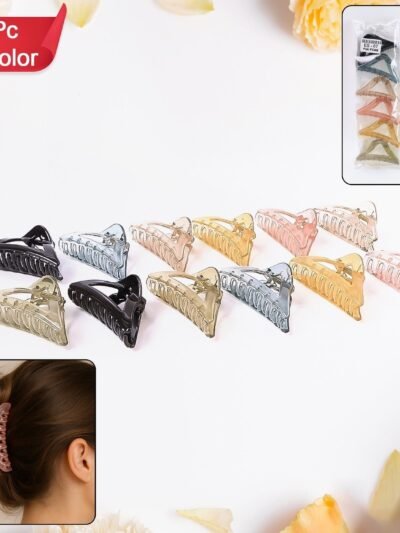 Triangle Hair Claw Clip – Durable 12 Pc Mix Color Set