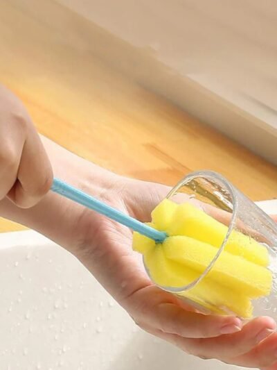 Sponge Cup Washing Brush – 20cm Kitchen Cleaning Tool | Velvet Wipe
