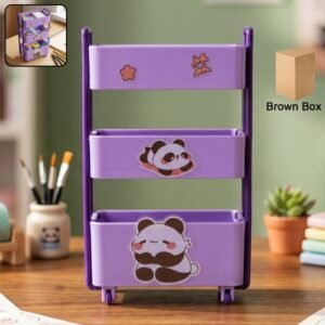 Mini Storage Trolley � 3-Tier Desk Organizer with Wheels for Kids and Office