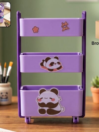 Mini Storage Trolley � 3-Tier Desk Organizer with Wheels for Kids and Office