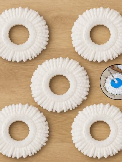 Microfiber Spin Mop Refill Head – 360° Rotating 5 Pack for Efficient Cleaning